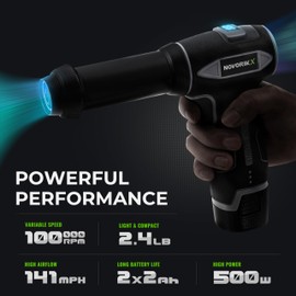 16.8V Handheld Electric Cordless Snow Blower 100,000 RPM Includes 2 * 2Ah Batteries & Fast Charger, Lightweight for Patio Cleaning, Lawn Care, Car, Blowing Leaves & Dust - Black