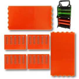 TAGATORON (Tagatron) Portable Pit Divider 3-Tier Pit Box Organizer, Reinforced Version, Mini 4WD Storage Organizer, Pit Organizer (Pit Organizer) Clear Orange (Orange)