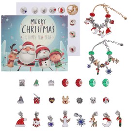 NiCoLa Christmas Advent Calendar 2022 Charm Bracelet Advent Calendar for Girls, Christmas Countdown Calendar 2022 with 24PCS DIY Charm Bracelet Accessories for Girls