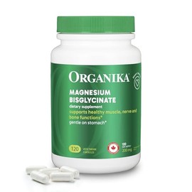 Organika Magnesio Bisglicinato – 120 Cápsulas Vegetales – Suplemento Alimenticio para Adultos, Non-GMO, Libre de Gluten y Lácteos