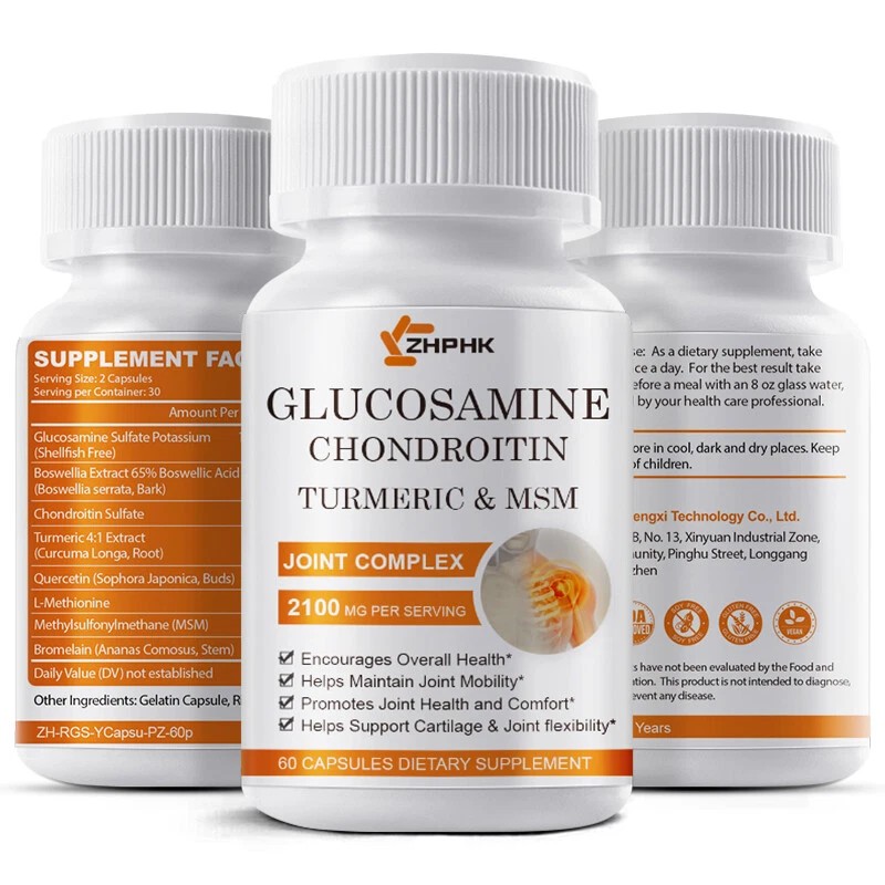 ZHPHK Glucosamine Chondroitin Turmeric MSM 2100mg Triple Strength Joint Support