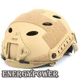 (Amazon.co.jp Exclusive) EnergyPower Replica Fast Helmet (Camo Helmet Cover) PJ Lightweight High Grade Model with NVG Shroud & Side Rails, Dial Liner, Shockproof EPP Pad, 4-Point Chin Strap, Tactical Replica, Airsoft Game, Equipment, Costume, Cosplay, Military Goods (Desert Yellow)