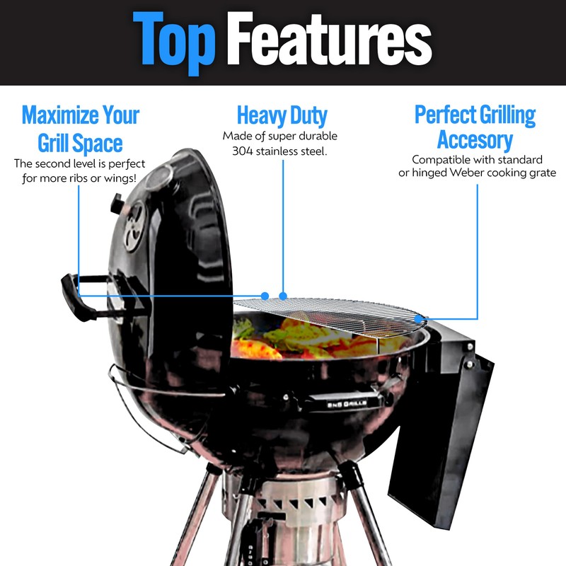 SnS Grills Slow ‘N Sear Elevated Cooking Grate - Compatible