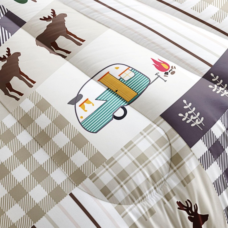 Datura Home Happy Camper Comforter Set - Rustic Lodge and