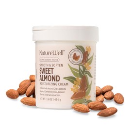 NATURE WELL Crema hidratante suave y suavizante de almendras dulces para rostro, cuerpo y manos, enriquecida con aceites y extractos naturales, restaura la barrera de humedad de la piel, 16 oz