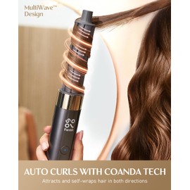 FanttikSolo 6 in 1 AirWave Air Auto Wrap Styler, Ionic Hair Dryer Brush for Curling, Straightening, Volumizing and Drying, Hair Multi-Stylers with Storage Bag, Curlers, Smooth Brush, Concentrator