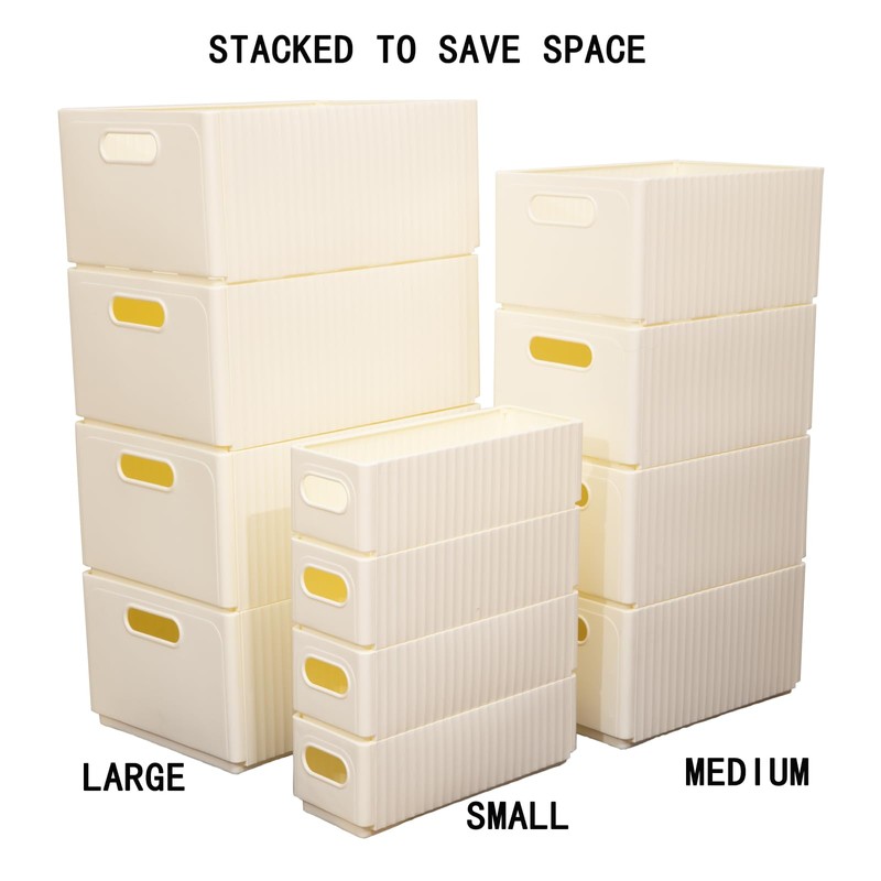 Small Narrow Storage Bins 10.2"(L)×7.1"(W)×5.3"(H) Foldable Plastic Baskets