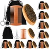 Maitys 10 Sets Beard Comb Bulk Beard Brush Scissors Set