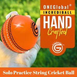 ONEGlobal Incrediball String Cricket Ball | Outdoor and Indoor Soft Hanging Cricket Ball For Footwork, Timing and Solo Training (1-Red) (1Pack-ORANGE)