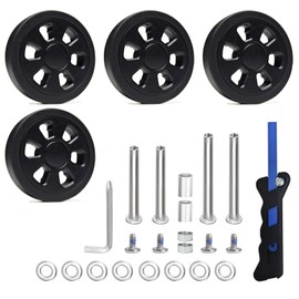 Suitcase Wheels Replacement 360 Spinner Luggage Wheel Kits 60mm Rubber Luggage Wheels Mute Flexible Smooth Swivel with 2 Size Axles for Damaged Luggage Roller Trolley Caster Repair