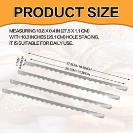 AAEJE Bread Bow Knife Blades, 10.8" Serrated Stainless Steel blades with Screws, Screwdriver, and Safety Guard, Replacement for Wood Bread Cutter, Bow Bread Knife Replacement Blades 8 Pcs