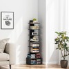 TUTOTAK Narrow Bookshelf, Vertical 8-Tier Bookcase, Spine Book Shelf for