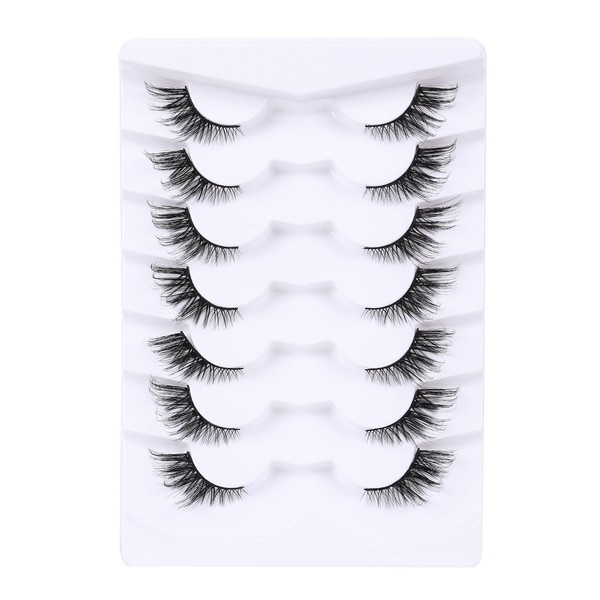 NALEESHIRE False Eyelashes Cat Eye Wispy Faux Mink Lashes Pack
