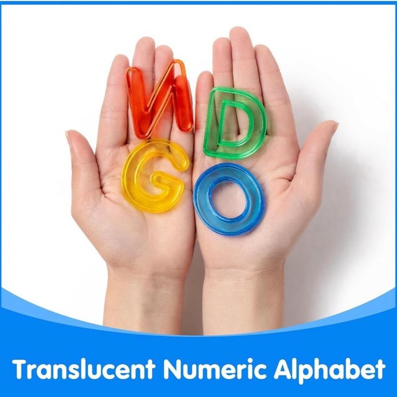 Oscarios 66 Pcs Translucent Letters and Numbers Set with Colorful