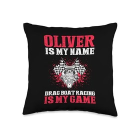 Drag Boat Racer for Drag Boat Race and Drag Boat Throw Pillow