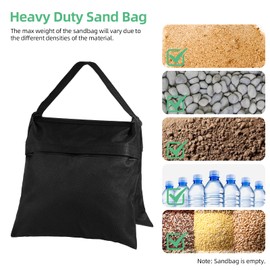AQIRUI Photography Sandbag Saddlebag for Photo Video Studio Stand,Backdrop Stand, Outdoor Patio Sports, Transparent PP Bag and Clips Included 4 Packs
