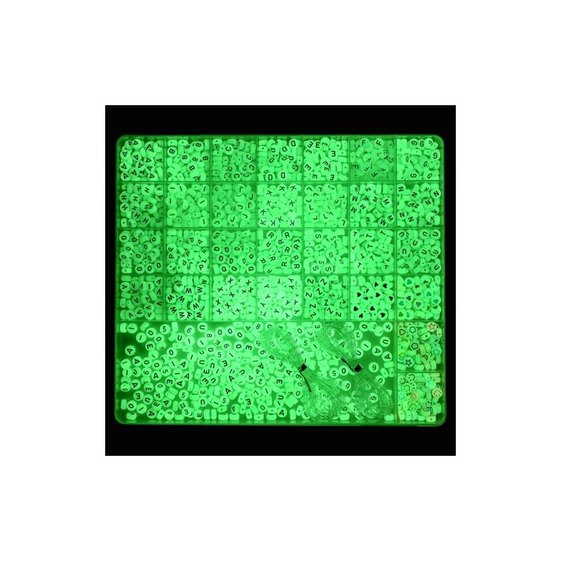 L'EclatDina Set Letter Beads Kit, 1900 PCS Alphabet Beads, Round