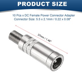 QUARKZMAN 10 Stück DC-Netzteil-Weiblicher Adapter, 5,5 mm x 2,1 mm 1,46" DC-Netzteil-Buchsenstecker-Adapter-Anschluss für DC-Kabel-Adapter-Ersatzreparatur