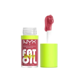NYX Professional Makeup, Fat Oil Lip Drip Gloss, Tono: Chillin' Like A Villian. Brillo labial efecto jugoso, hidrata hasta por 12hrs, sensación no pegajosa, con infusión de aceite de frambuesa, fórmula vegana