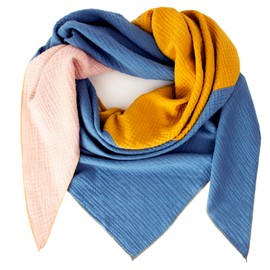 Glamexx24 XXL Women's Scarf, Many Colours, Unisex, Triangular Shape, Extra Large Summer Scarf, Autumn Scarf, Thin Scarf, Soft, Many Colour Combinations, Lightweight Scarf, Yellow/pink/light blue