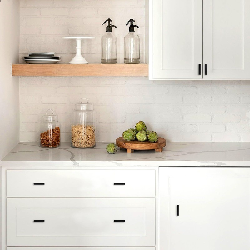 Romeda 12 Pack Black Cabinet Knobs, 2in Single Hole Cabinet