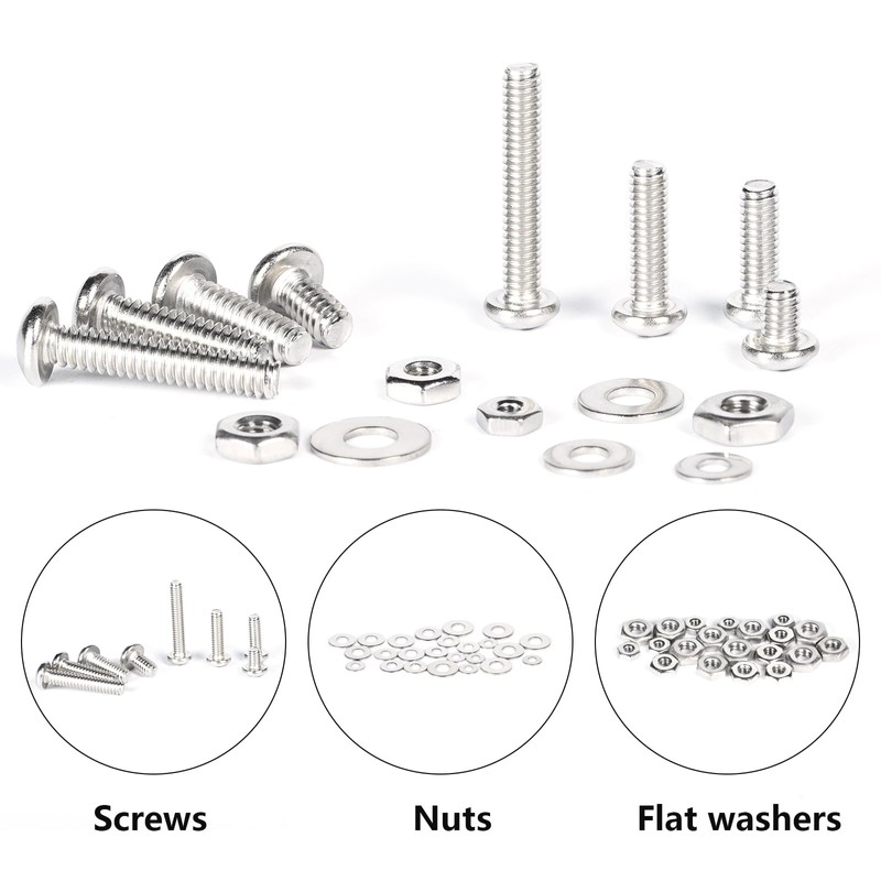 Farady 700Pcs Bolts and Nuts Assortment Kit #4-40#6-32#8-32#10-24 Slotted Phillips