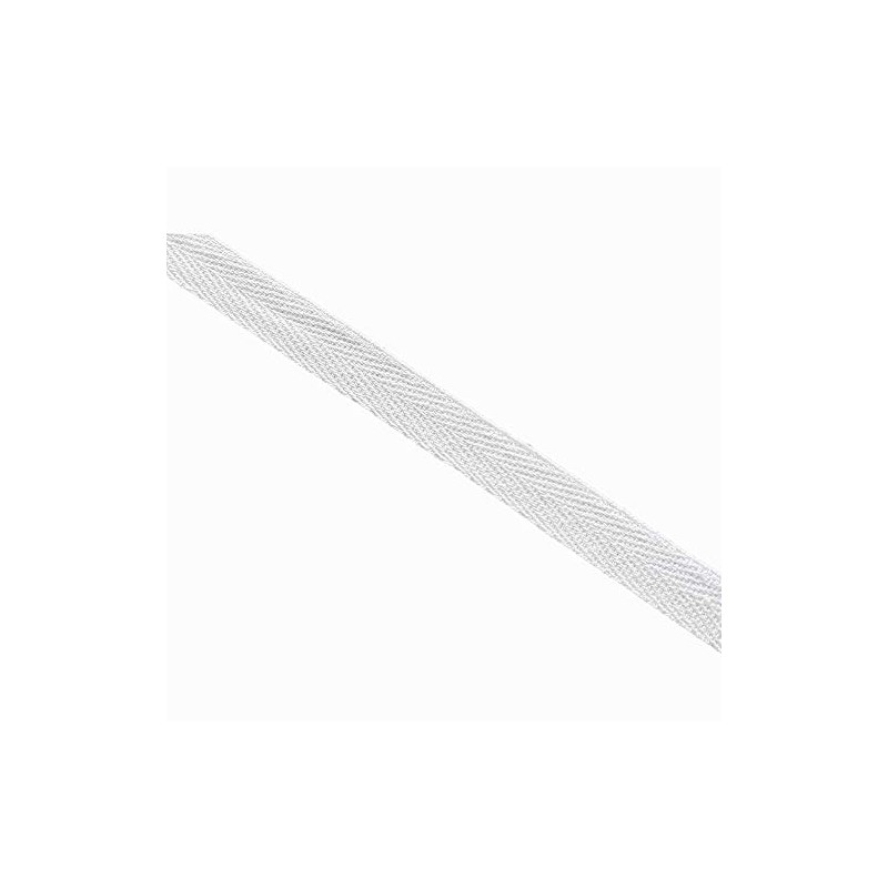QIANF Cinta de sarga ecológica, 100% algodón, color blanco, 5