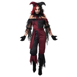Adult Psycho Jester Costume Dress size MEDIUM