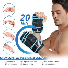 REVIX Wrist Ice Pack for Carpal Tunnel, Reusable Gel Ice Packs for Hand Relaxation, Promoting Flexibility and Mobility by Cold Compression Therapy, Black, 2 Packs