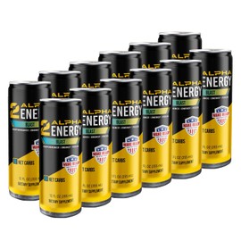 Make Ready Nutrition - 2Alpha Energy Blast - 150mg Caffeine, Alpha-GPC, L-Theanine, Red Korean Ginseng, Zero Sugar, Low Carb - 12 fl oz (12 Pack)