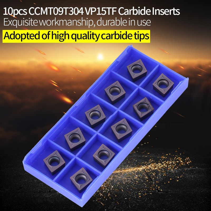Akozon 10pcs CNC Carbide Chip Insert Blade Cutter Lathe Turning