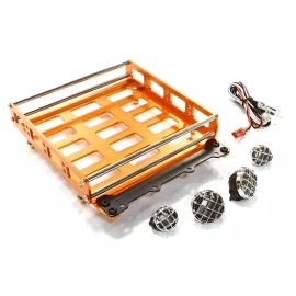 Integy Realistic 1/10 Scale Alloy Luggage Tray 132x115x29mm with 4 LED Spot Light Set