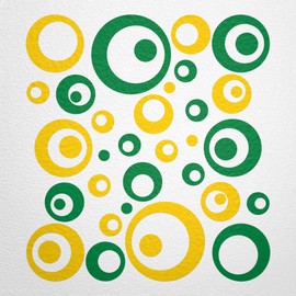 WANDfee® Wall Tattoo, Circles, Dots, 50 Stickers, Colour Choice For Children's Bedroom, Living Room, Hallway, Bathroom, Kitchen, Tile Stickers, green