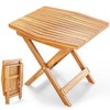 Melino Wooden Folding Outdoor Side Table 18x16x16 in, FSC Certified