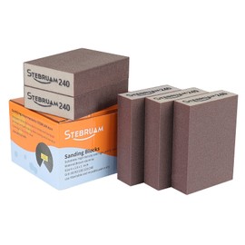 STEBRUAM 5 Pieces Sanding Sponges,Coarse and Fine Sanding Blocks -240 Grits Specifications Sanding Pads,sand sponge Washable and Reusable,Sand Paper Pack for Metal Wood and Wall