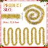 LATERN 10 m Christmas Tinsel Garland, Gold Colour Metallic Tinsel,