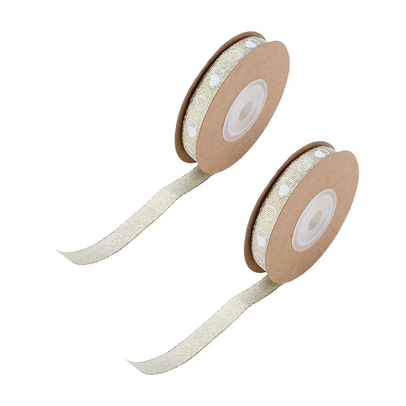 2 Pcs Love Printing Ribbon Washable DIY Crafts Wedding Gift