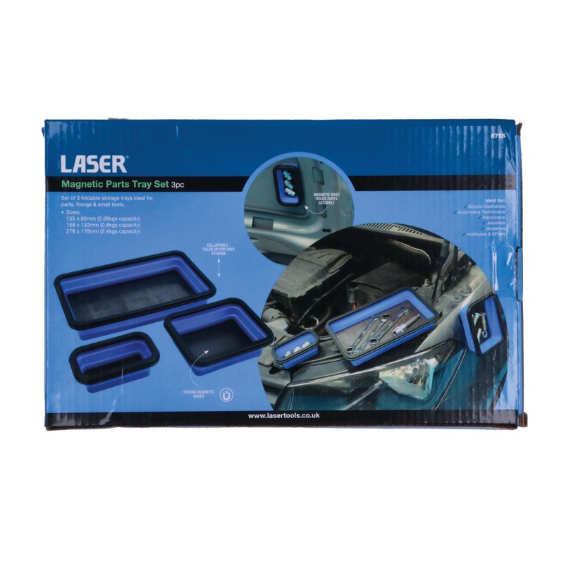 Laser 8755 Magnetic Parts Tray Set 3pc