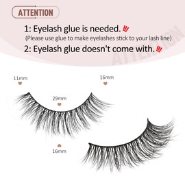 Onlyall Natural Lashes Wispy Lashes Natural Look False Eyelashes Flared Eyelashes 7 Pairs D-K06