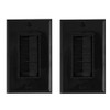Single Brush Wall Plate(Black/2Pack), Cable Pass Through Insert for Wires, Brush Style Opening Passthrough Cable Plate, Ideal Cable Pass Through for Wall Mounted TVs