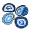 JIC Gem Extra Blue 4-5" Dyed Color Natural Agate Coasters