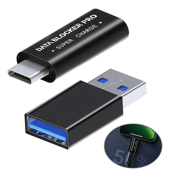 2 Pcs USB Data Blocker, Data Blocking Adapter Protect Against