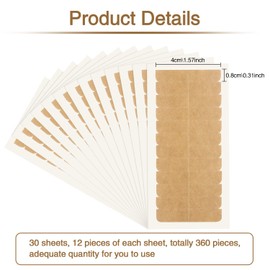 Blulu 360 Pieces Hair Extension Tape Tabs Double Sided Replacement Tape Adhesive Hair Extension Tapes for Hair Extensions Wigs Supplies (Nude)