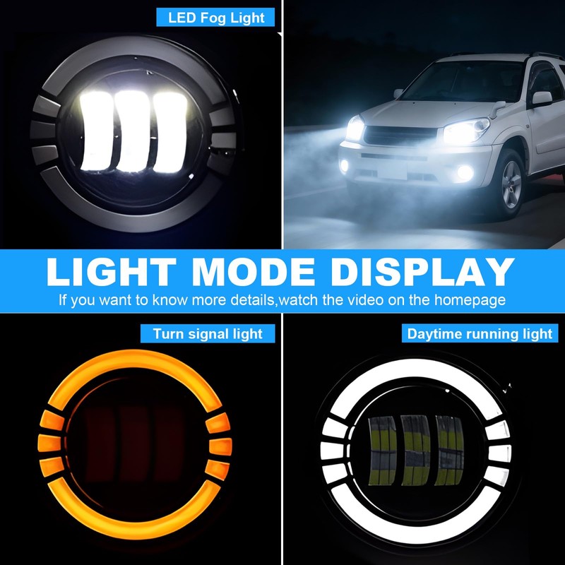 LED & DRL Fog Lights for 2013 2014 2015 RAV4