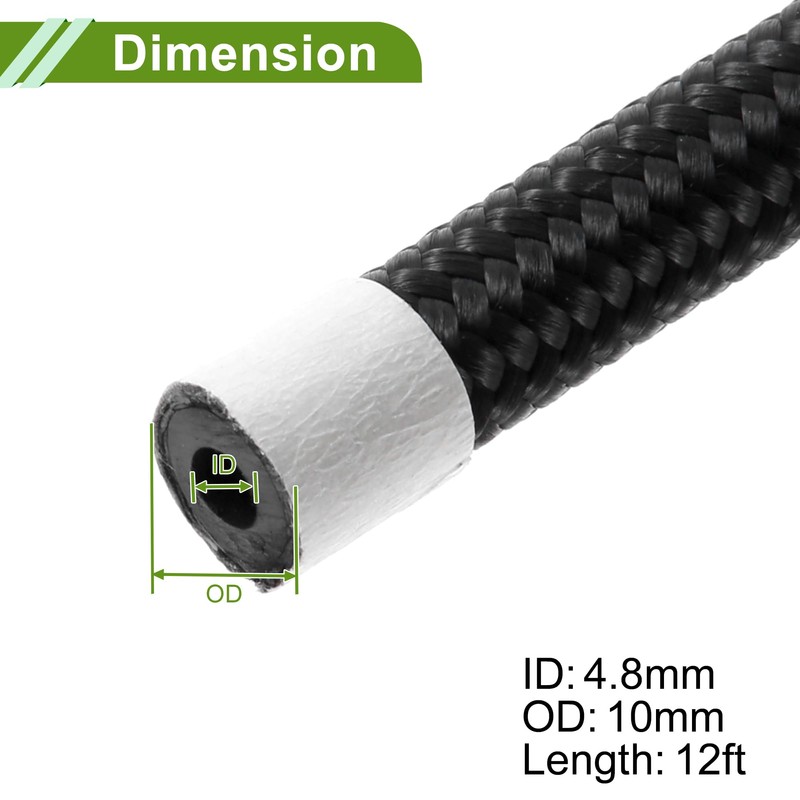 X AUTOHAUX 3/16" Fuel Line Kit 12ft Vacuum Hose Automotive