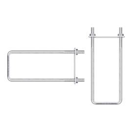 DTGN M8x60x200mm (Screw Diameter x Width x Length) Square U-Bolt 2 Pack Ideal for Trailer Pipe Replacement 304 Stainless Steel U-Bolt