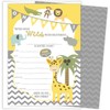 Baby Shower Invitations Jungle Safari Animal Theme Set of 25