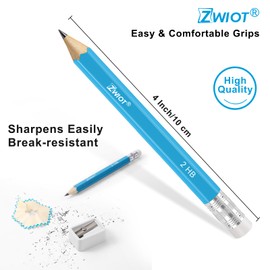 ZWlOT 160 Count Golf Pencils with Eraser, #2 HB Half,4" Mini,Pre-Sharpened,Pencils Wood Cased Short for Classroom, Office, School, Wedding and Party Game