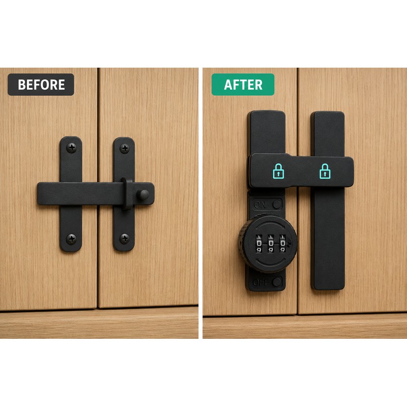 Combination Door Lock for Privacy – 3-Digit Keyless Latch for