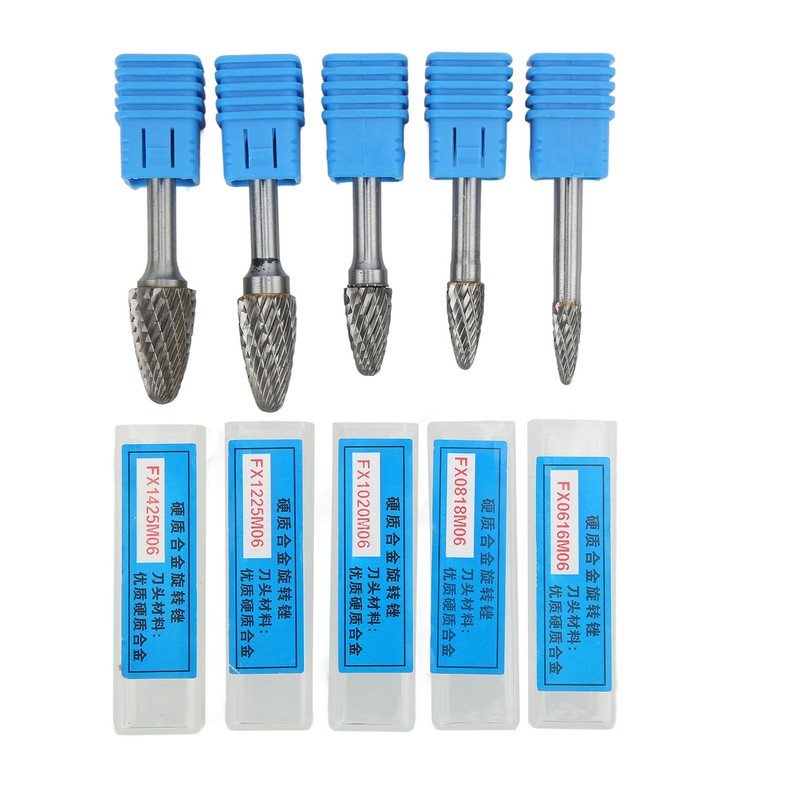 Double Cut Carbide Rotary File Bit Set 6mm Diameter Shank